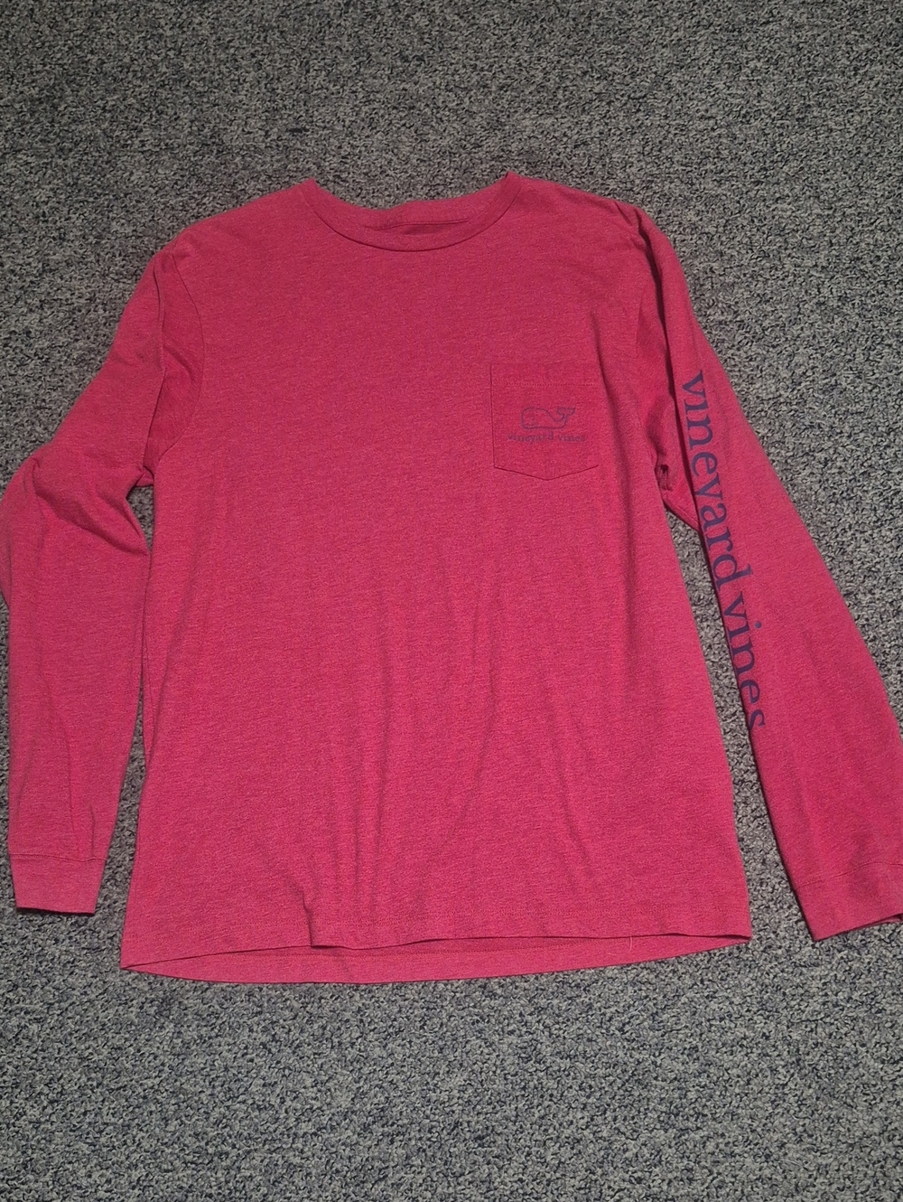 Vineyard Vines Long Sleeve Pocket Tee in Raspberry Pink